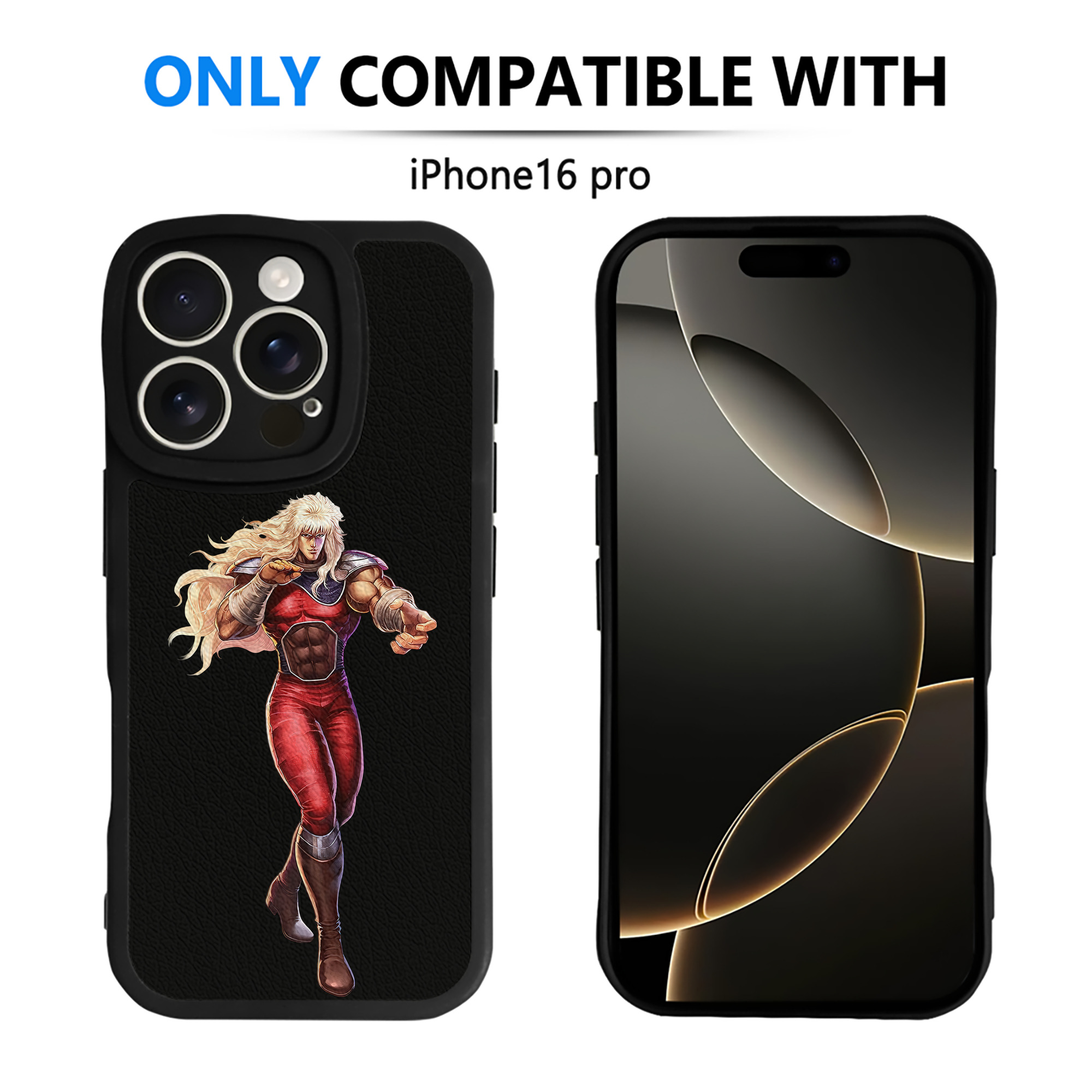 （画像用） 北斗の拳 Fist of the North Star 【iPhone 16シリーズ対応】シリコンスマホケース（レザー調） 材質：シリコン
